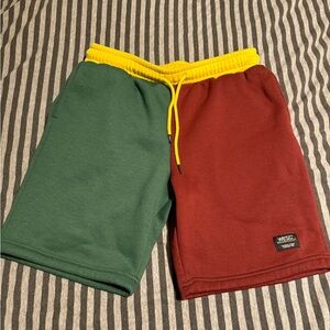 WESC unisex Green and Red Shorts